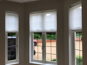 White roller blinds